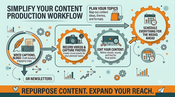 Simply Your Content Production Workflow Graphic